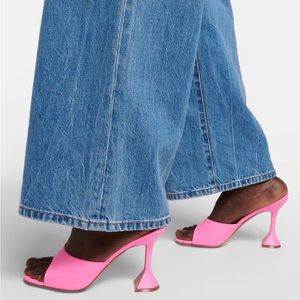 Amina Muaddi Pink Lupita 95 leather Mules in size 42